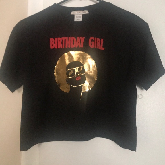 NWOT Birthday Girl Crop Top Tee - Picture 3 of 5